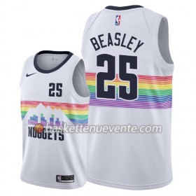 Maillot Basket Denver Nuggets Malik Beasley 25 2018-19 Nike City Edition Blanc Swingman - Homme